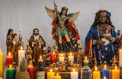 Imagen de altar de vudu dominicano