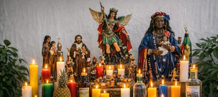 Imagen de altar de vudu dominicano
