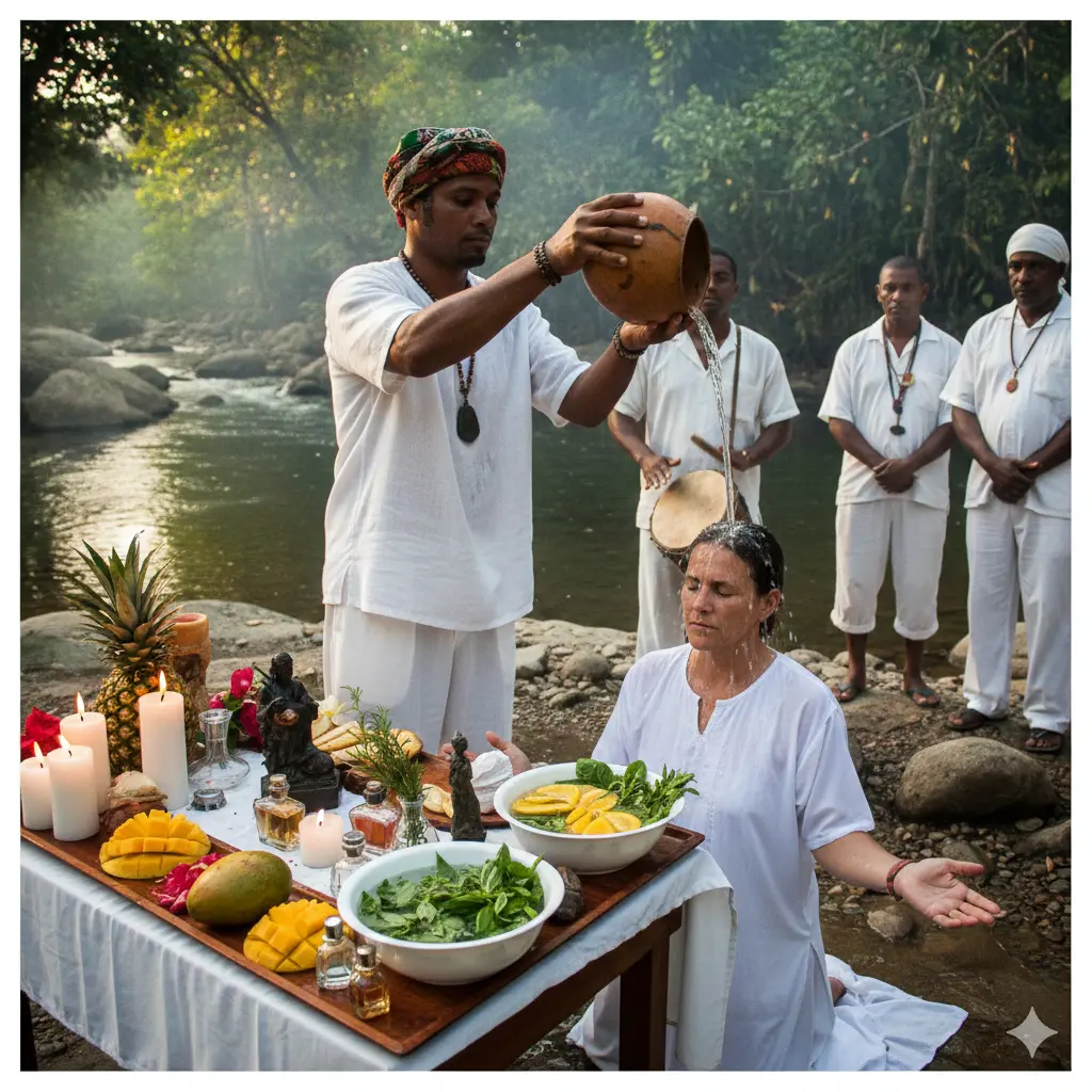 Imagen de Inicacion o Ceremonia tradicional de Bautizo 21 Divisiones con elementos rituales sagrados