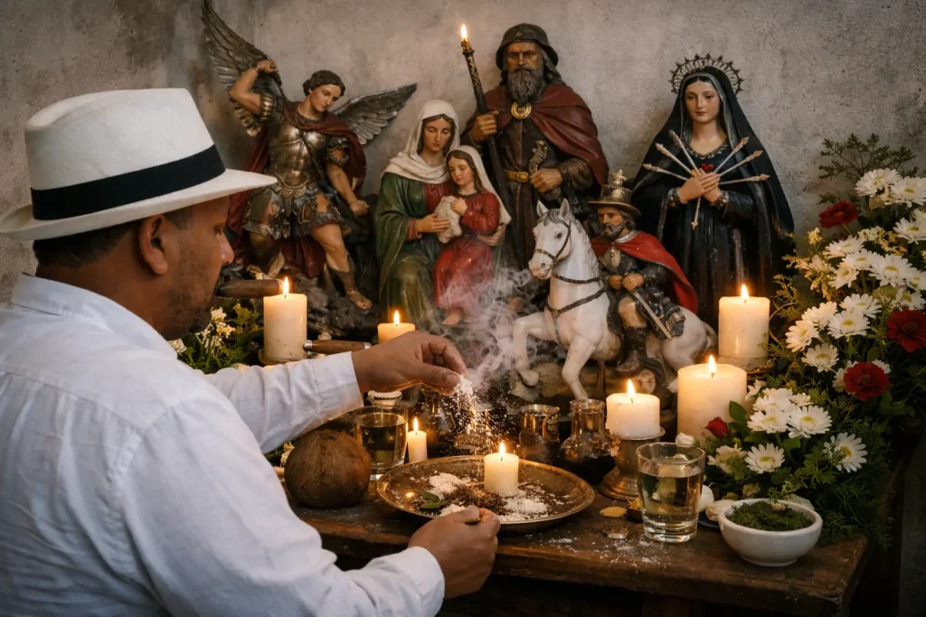 Imagen/foto de un servidor de misterios buscando equilibrio espiritual