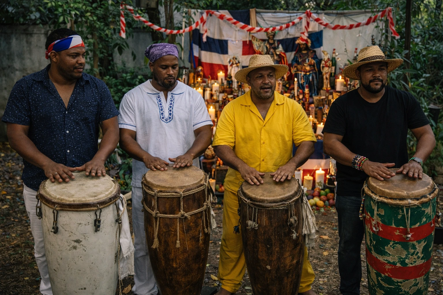 Tambores rituales y objetos ceremoniales del Vudú Dominicano