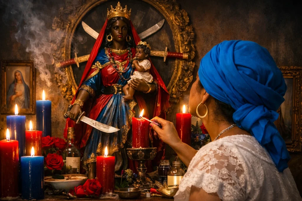 Servidora de misterios atendiendo a erzulie danto