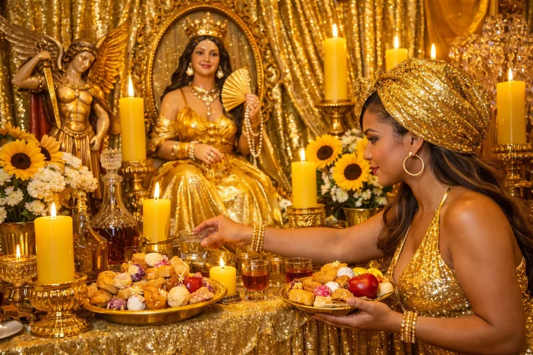 Image of child of Anaisa Pye placing offerings.