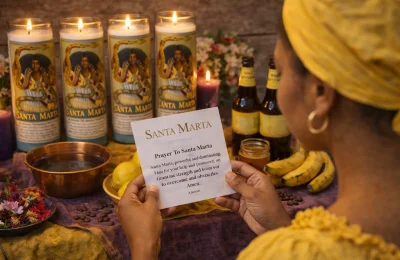Image of Servitor of Santa Marta doing her prayer.