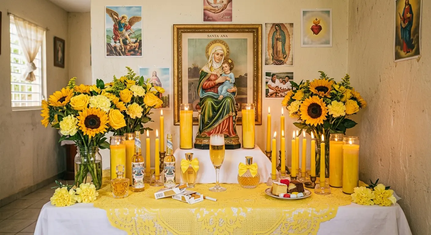 Anaisa Pye Altar: Complete Guide & What to Offer Her 3 Elements needed for the Anaisa Pye altar: yellow candles, flowers, honey, and sweet fruits