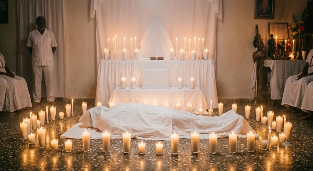 Velacion Espiritual: Que Es, Precio y Como Solicitarla 1 Velación espiritual con velas encendidas dentro de la práctica de las 21 Divisiones